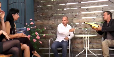 Swinging 4some fuck party with two cock-hungry MILFs in action