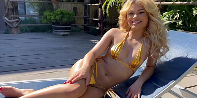 Drilling and filling hot little blonde Destiny Cruz