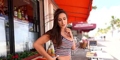 Ashley Adams sucks stranger's prick and gets bonked in a POV