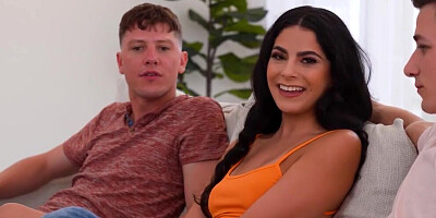 Bored latina teen stepsister Angel Gostosa went for two dicks (Rion King)