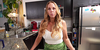 Milf StepMom pulls out Junior’s big cock and lets her hands work some magic. 1of3