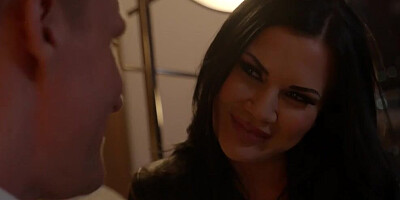Full-bosomed brunette Jasmine Jae is banged by a horny man