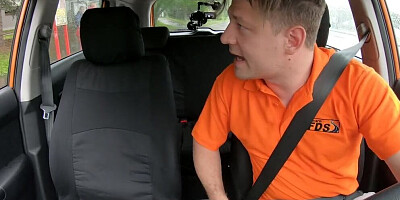 Fake Driving School Cute Teen Brunette Pussy Stretched