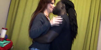 Cougar Syren De Mer in interracial scene with black stud