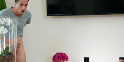 Hung pizza boy is fucking two amazing MILFs, Katie Morgan & Brandi Love,