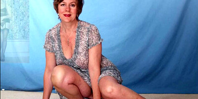 Slideshow with horny mature woman Miss Jones posing for the camera