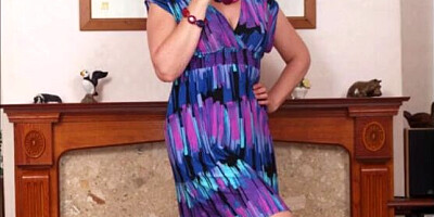 Slideshow with horny mature woman Miss Jones posing for the camera