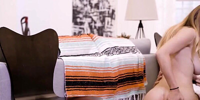 Hot Student Bangs her Stepdad while his GF is Here!