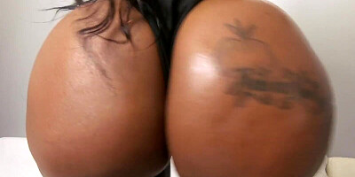 Bubble butt ebony Eve Madison is spanked while being fucked doggystyle