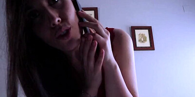 On the phone with my husband while I fuck another man