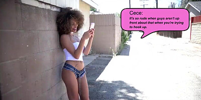 Cute skinny babe Cece Lion gets her pussy fucked out by online date
