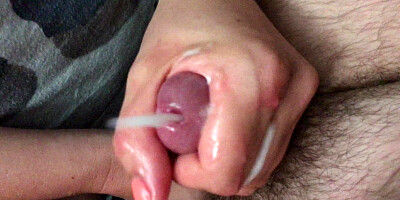 A close-up on an erect amateur prick while it's being sucked off