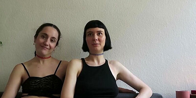 Two amateur babes are enjoying in their hot lesbian scene