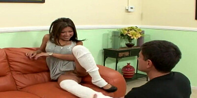 Smoking hot Asian babe will give sexual pleasure to a Latino guy