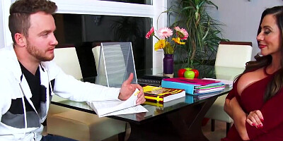 Ariella Ferrera is sucking and riding her horny dude's hard phallus