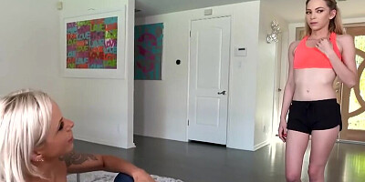 MILF Nina Elle & Teen Step Daughter Suck a Big Dick TOGETHER