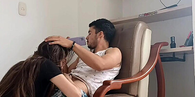 What a sexy and delicious blowjob from my stepsister I end up fucking her