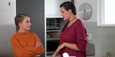 Two classy girls sharing a hard cock in this sex video