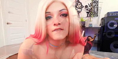 Smoking hot teen is playing with dude's cock in this hot POV