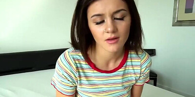 Hairy stepsis rides cock for money