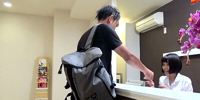 A pair of Japanese nurses are treating one of their patients with a handjob and a footjob