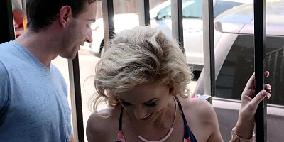 Cherie DeVille gets analyzed by Jake Adams after giving him a footjob