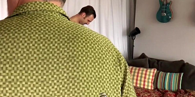 Blonde hussy is filmed by a porn director while blowing and banging the stud
