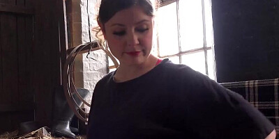 AuntJudysXXX - Fucking your MILF Stepmom Aurora in the Barn (POV)