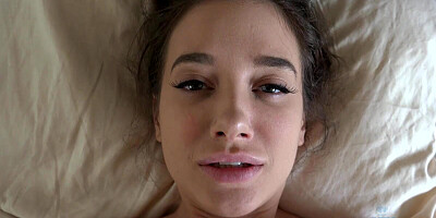 Lovely brunette is filmed while being intimate with her boyfriend and playing with his cock