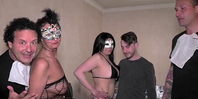 Dirty MILFs are fucked and spanked at this sex party