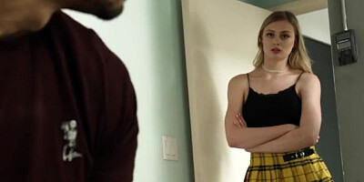 Naughty America: Natural teen Amber Moore rides big bully cock to protect her brother on PornHD