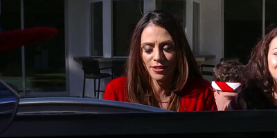 Mommy and stepdaughter are sharing a next-door stud in a threesome