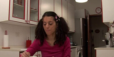 Petite girl is fingered and fucked in face and wet cunt