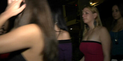 Bunch of slutty girls are fucking with strangers in a club