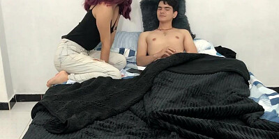 Find my stepbrother masturbating and I end up fucking him