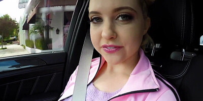 Blonde with fake eyelashes is addicted to anal