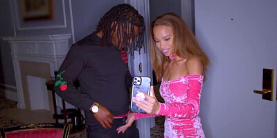 Petite Ebony gal hooks up with stud and gets banged