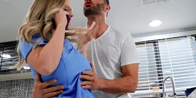 Sexy nurse is late for work because of her horny hubby