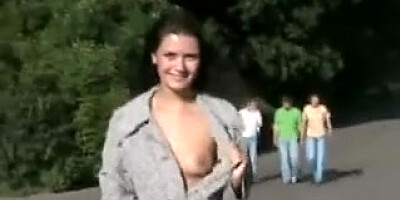 Jaw-Dropping teenager public displaying