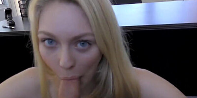 Alluring hottie is doing things to get the loan