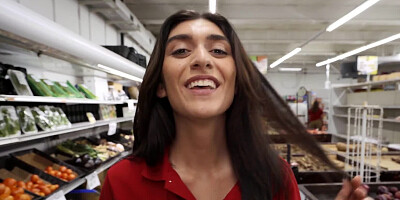 Public screwing with a brunette that fucks between the aisles