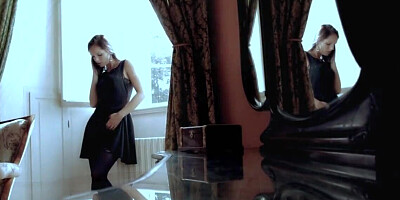 Watch as a gorgeous brunette teen model gets naked for you