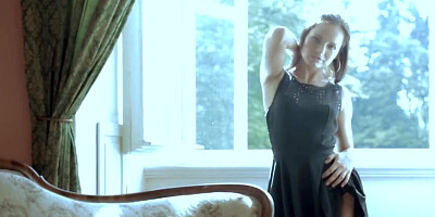 Watch as a gorgeous brunette teen model gets naked for you
