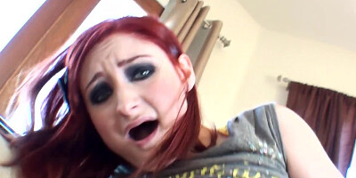 Amazing redhead bitch rides a big pecker in a POV sex scene