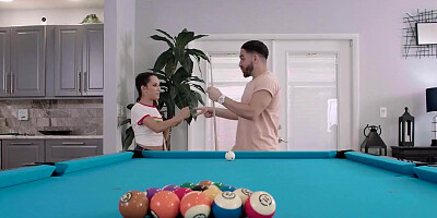 Freya Von Doom gets horny while playing a pool game