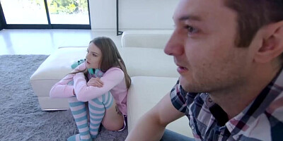 Stepbro and stepsis spend time together engaged in cock sucking and playing video games