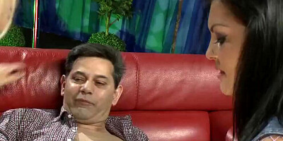 Paul Chaplin is having a nice time with two cock hungry ladies