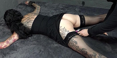 Tie up German Inked Mature get Fucked and Creampied from behind by Stranger