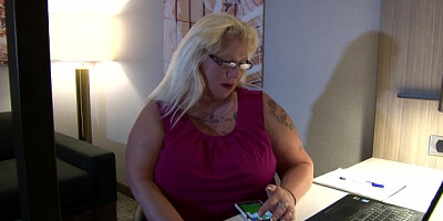 Married Secretary Squirts for Young Client