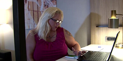 Married Secretary Squirts for Young Client